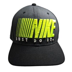 Nike Snapback Hat Gray/Black Neon Yellow "Just Do It" Embroidery Adjustable One